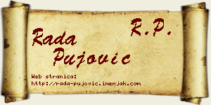 Rada Pujović vizit kartica